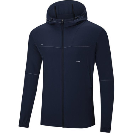 361° Casual Comfort Hooded Running Windbreaker Jacket Men's Dark Navy Blue