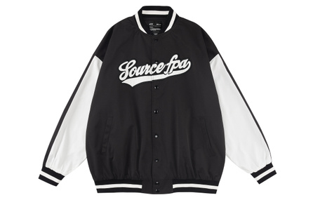 FPA Artistic Font Patchwork Baseball Jacket Back-to-School Season