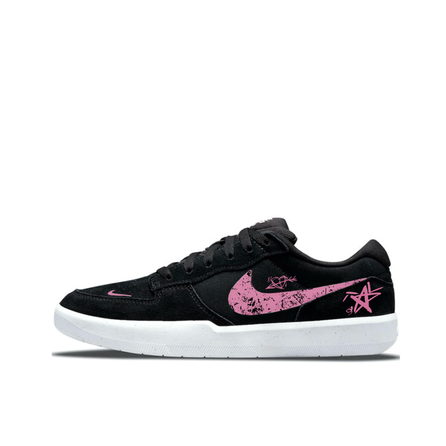 Custom Sneakers Nike SB Force 58 Rebellious Pink Star Cool Edgy Lover Style Retro Versatile Millennium Gift Fashion Trendy Wear-Resistant Anti-Slip Low-Top Skate Shoes Unisex Black White
