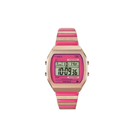 TIMEX Wristwatch Electronic Movement Pink Dial Unisex Trendy Colorful Fashion Couple Watch