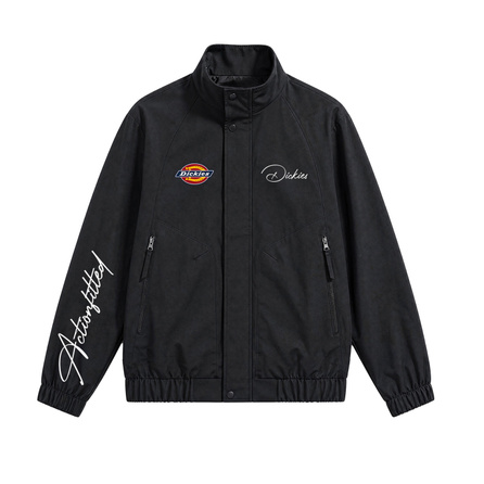 Dickies American Brand Hand-Painted Letter Logo Retro Cleanfit Dark Tech Deconstructed Patchwork Street Hip-Hop Big Pocket Workwear Detroit Harrington Coach Bomber Stand Collar Jacket Unisex