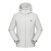 Jeep American Urban Outdoor Hooded Jacket Couple Style Lightweight Windproof Warm Scratch-Resistant Wear-Resistant Functional Commute Travel Hiking Versatile Trendy Brand Softshell Skin-Friendly Daily Outing Mountaineering Hiking Camping Jacket Unisex Белый премиум-класса