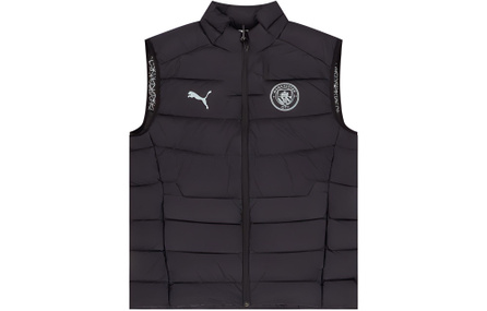 PUMA Logo Print Stand Collar Warm Casual Vest Men's Black