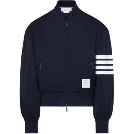 THOM BROWNE Striped Stand Collar Casual Long Sleeve Jacket Coat Men's