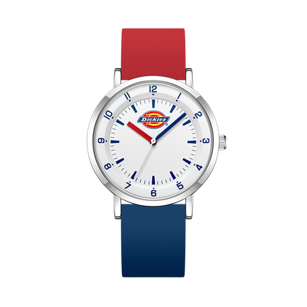Dickies Wrist Watch Quartz Movement Silicone Strap 46MM White Dial Unisex Gift