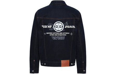 EVISU Denim Jackets Men Navy Blue