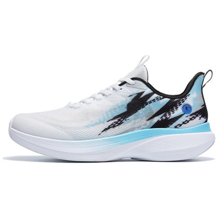 Qiaodan Light Speed 4.0 Comfortable Fashion Shock Absorption Wear-Resistant Breathable Low-Top Running Shoes Men's White Blue
