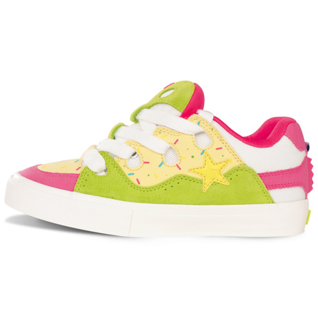 Ollieskate Pink Little Crocodile Three-Color Stitched Star Shoes Gift Box Edition Chocolate Accents Trendy Versatile Slip-Resistant Wear-Resistant Balanced Low-Top Skate Shoes Unisex White Yellow Green