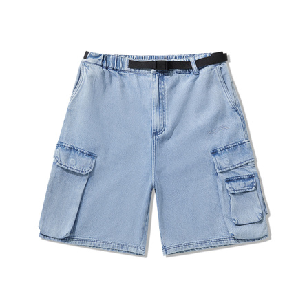 LiNing Denim Shorts Men's Light Blue Denim