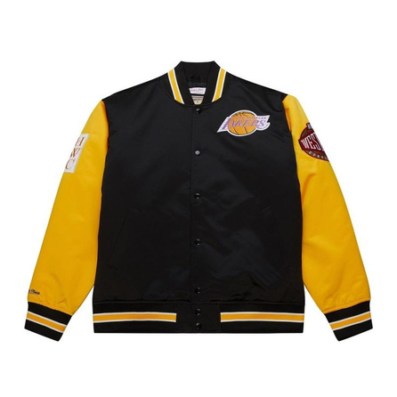 Mitchell & Ness x NBA Collaboration Los Angeles Lakers Stripe Letter Woven Jacket Coat Men's Black/Yellow