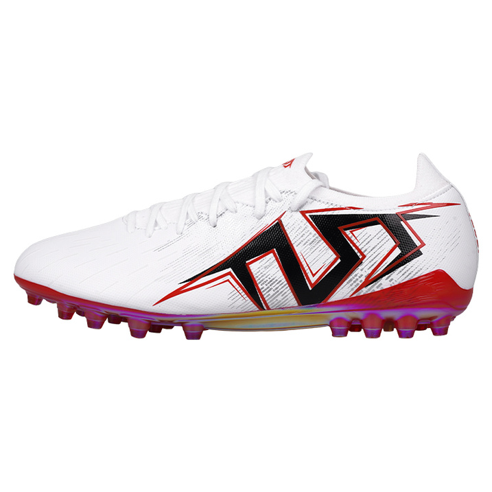 TLSS Premiere STRIKER.711 Comfortable Fashion MG (Rubber Short Blades) Artificial Turf Cushioning Slip-Resistant Wear-Resistant Soccer Cleats Men's White Black Red