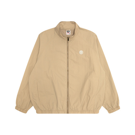 Aape SS25 Ape Face Badge Solid Color Stand Collar Zip Jacket Coat Men's
