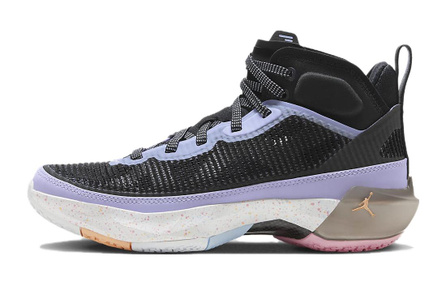 Jordan Air Jordan 37 'Dongdan' East Single GS High Top Children's Basketball Shoes Black Purple Grade School