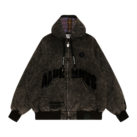 Aape FW24 Letter Embroidered Hooded Jacket Men's