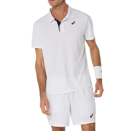 Asics COURT Tennis Breathable Quick-Dry Casual Versatile Soft Short-Sleeve Polo Shirt Men's White