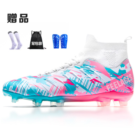 FEELACES Soccer Shoes Unisex Ice Sharp White, Pink Climb 1.0