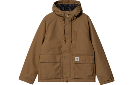 Carhartt WIP Loose Solid Color Hooded Multi-Pocket Long Sleeve Jacket Coat Men's