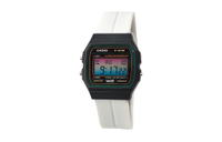 CASIO Custom Series Green Resin Case F-91WM-3A Custom 'Sugar Frost Hacker' Quartz Movement Stainless Steel Band Japanese Korean Watch Men's Black Dial Розово-голубое градиентное зеркало