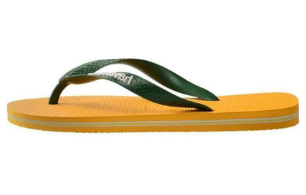 Havaianas Brazil Logo Quiet Flip Flops Unisex Yellow
