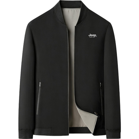 Jeep Baseball Collar 3D Three-Dimensional Fitted Silhouette Optimized Shoulder Tailoring Drape Wear-Resistant Fabric Zipper Pocket Design Practical Low-Key Simple Easy to Match Commute Men's Jacket Men's