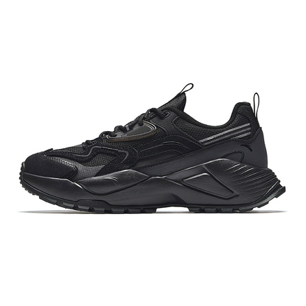Super Anta Mayfly Retro Versatile Slip-Resistant Height-Increasing Low-Top Dad Shoes Men's Basic Black