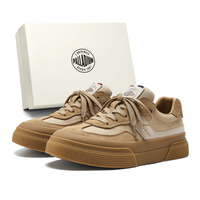 Palladium Cow Split Leather Fabric Classic Retro Outdoor Series Skateboard Commute Shoes Fashion T-Toe Shoes Stitched Side Strip Rubber Sole Anti-Collision Anti-Slip Wear-Resistant Skate Shoes Low-Top Casual Shoes Unisex Желто-коричневый [классические модели рекомендуется выбирать на размер меньше]
