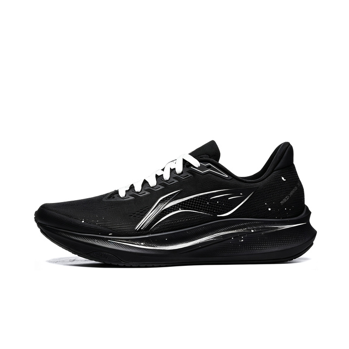 [Custom Sneakers] LiNing ChiTu 9 White Blade Trendy Cool Gift Hand-Painted Splash Ink Minimalist Lines Shock Absorption Support Wear-Resistant Lightweight Breathable Anti-Slip Low-Top Casual Physical Test Sprint Racing Running Shoes Men's Black Gold