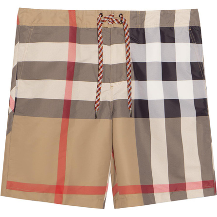 Burberry Men Check Swim Shorts Archive Beige