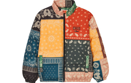 INXX STREET Paisley Print Short Puffer Jacket Unisex Printed Color