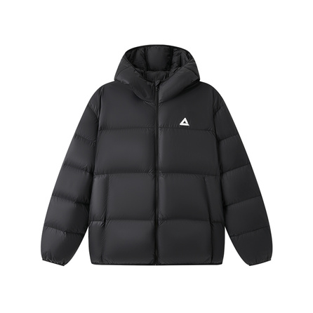 Peak Yu Snow Ultra Light Warm Lightweight 90% White Duck Down Short Thickened Puffer Winter Fashion Hooded Warm Windproof Cold-Proof Down Jacket Unisex Black