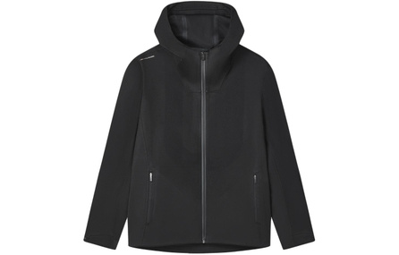 FILA Solid Color Hooded Woven Casual Sport Jacket Men's Black
