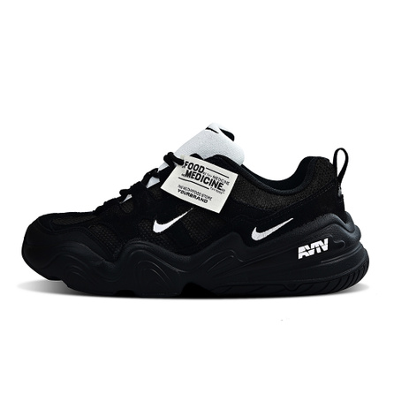 Custom Sneakers Nike Tech Hera 'Biao Jie 2' Versatile Trendy Fashion Graffiti Wear-Resistant Low-Top Dad Shoes Unisex Black White