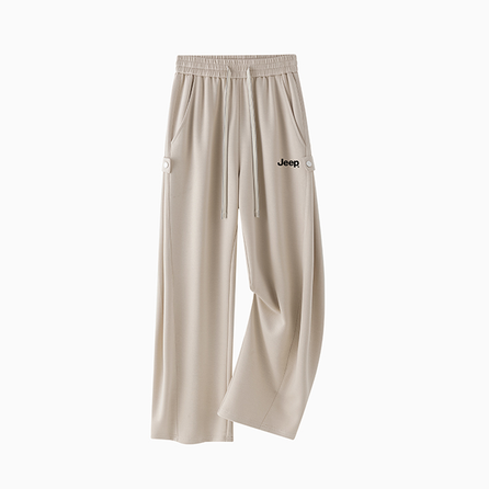 Jeep Classic Series American Minimalist Skin-Friendly Daily Commuter Outdoor Sport Soft Breathable Drawstring Solid Color Straight Leg Drape Sweatpants Casual Pants Unisex