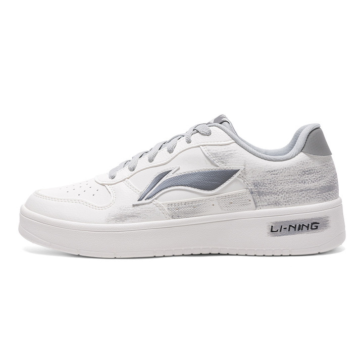 LiNing Floating Boat Ash Gray Simple Classic Trendy Fashion Lightweight Breathable Low-Top Skate Shoes Men's Gray-White AGCS419-5 (Team2132-Ash)