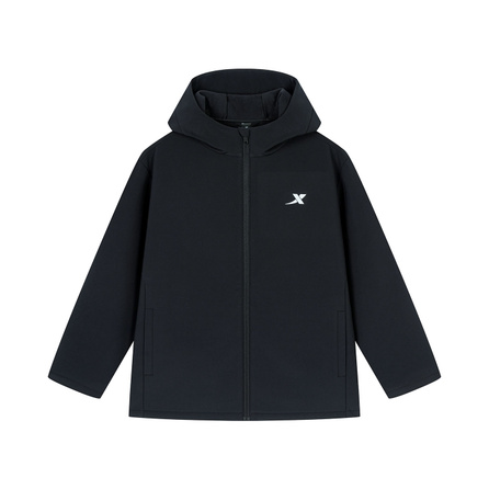 Xtep Versatile American Style Hooded Jacket Coat Men's True Black