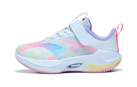 LiNing Anti-Slip Wear-Resistant Low-Top Running Shoes White Pink Children Aged 3-7 Years Old