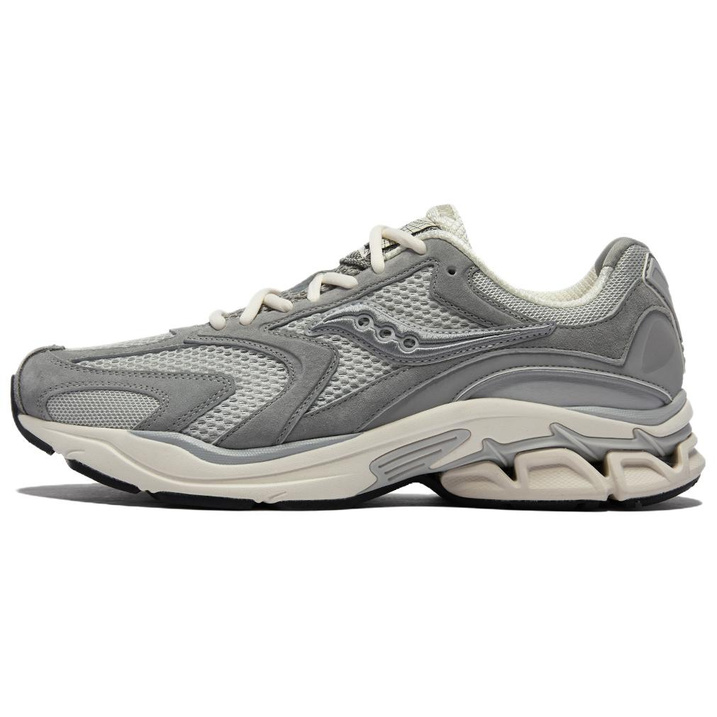 Saucony GRID FUSION Comfortable Versatile Synthetic Leather Breathable Low-Top Running Shoes Unisex Grey