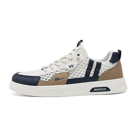Warrior Trendy Fashion Versatile Simple Comfortable Wear-Resistant Lightweight Breathable Low-Top Skate Shoes Men's Mica Khaki Blue