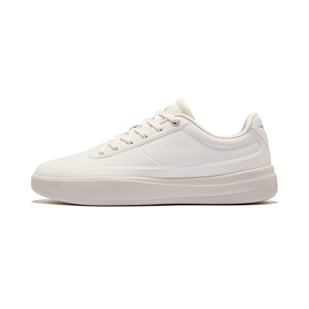 ERKE Youyang Minimalist Old Money Style Light Business Full Leather Upper Versatile Casual Classic White Shoes Wear-Resistant Anti-Slip Low-Top Skate Shoes Men's Microcrystalline White