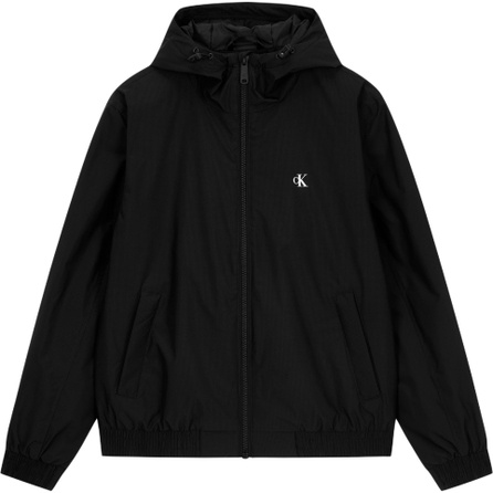 CALVIN KLEIN Letter Logo Hooded Zipper Long Sleeve Jacket Coat Men's