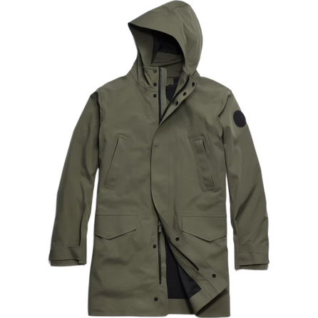 Canada Goose SS25 Barclay Series Black Label Mid-Length Simple Comfort Hooded Long Sleeve Waterproof Jacket Coat Men's Army Green