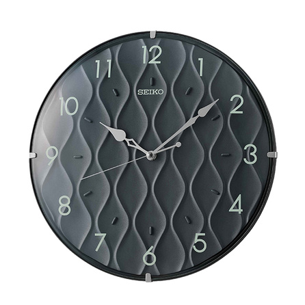 SEIKO Clock Bedroom Living Room Fashion Sweep Second Movement Resin Wall Clock Unisex Black