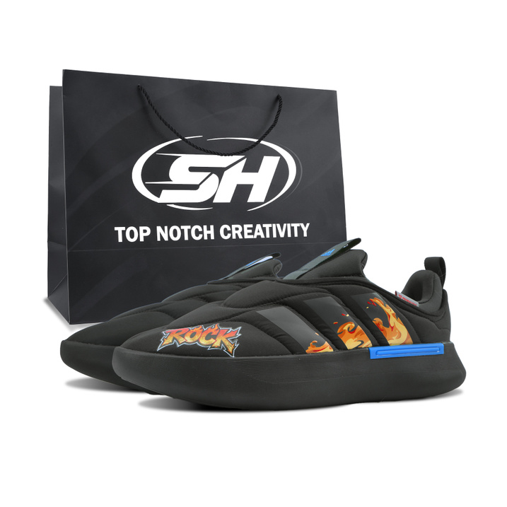 Custom Sneakersadidas Adipuff Blazing Flame Special Gift Bag Fabric Rock Passion Round Toe Slip-On Support Lightweight Low-Top Lifestyle Casual Shoes Unisex