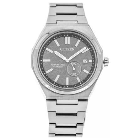 CITIZEN 100m Waterproof Automatic Mechanical Movement Titanium Bracelet Men's Watch Gray Dial