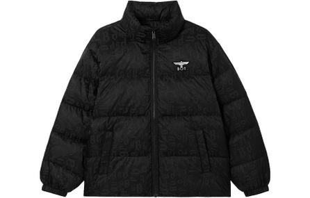 Boy London Letter Pattern Stand Collar Short Down Jacket Unisex Black
