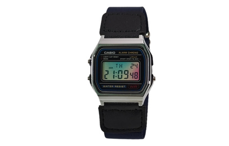 Custom Watch CASIO Modified Series Blue Nylon Strap Quartz Watch Unisex Black Dial