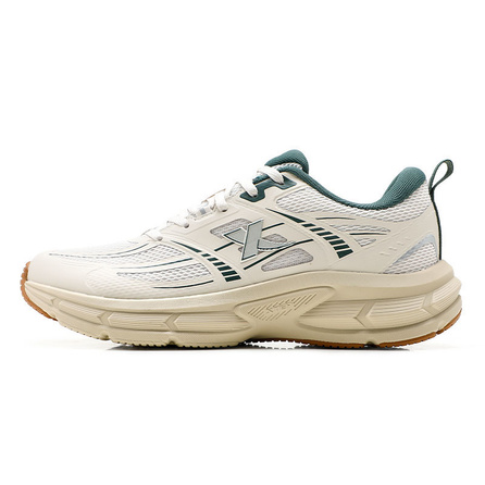 Xtep Trendy Versatile Sports Cushioned Breathable Wear-Resistant Low-Top Casual Running Shoes Men's White Grey Green