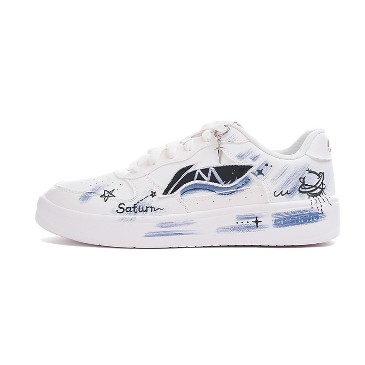 [Custom Sneakers] LiNing Floating Boat 2.0 Fractured Time and Space Ink Dye Spray Hand-Painted Men's Shoes Hip-Hop Campus Style 2026 Edition Graffiti DIY Casual Slip-Resistant Wear-Resistant Breathable Lightweight Low-Top Skate Shoes Men's