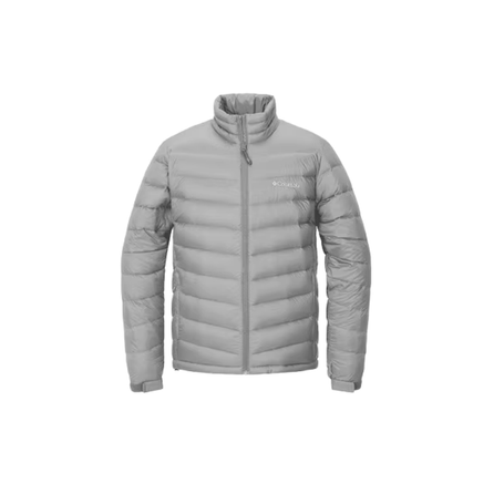 Columbia Outdoor Warm Casual White Duck Down Short Puffer Jacket Men's Gray