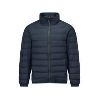 Skechers Duck Down Daily Commute Lightweight Stand Collar Woven Short Warm Windproof Down Jacket Men's 0515 защитный синий